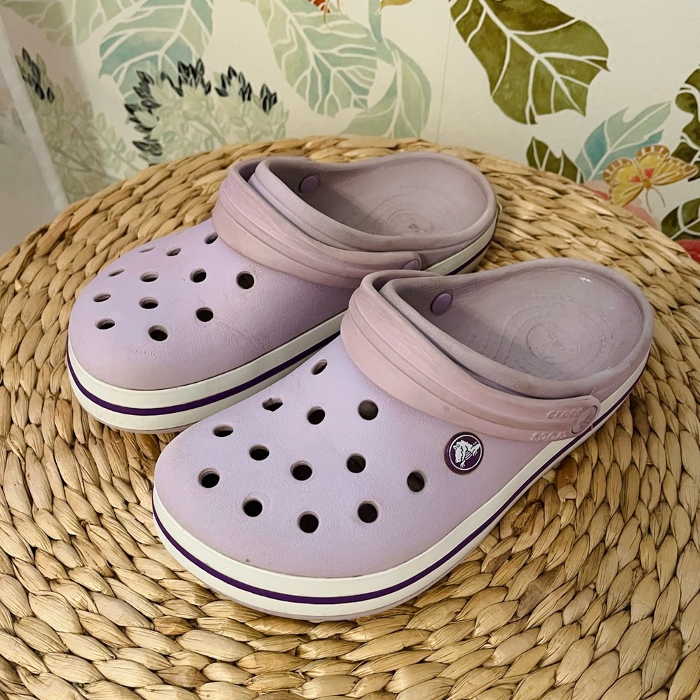 CROCS BUNDLE - Kids Lavender Clogs & and Multi-Color Sandals